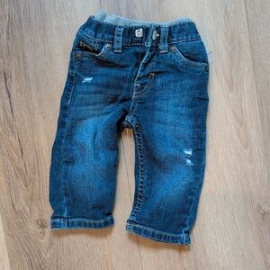 Boys Levi 514 Straight Distressed Blue Jeans